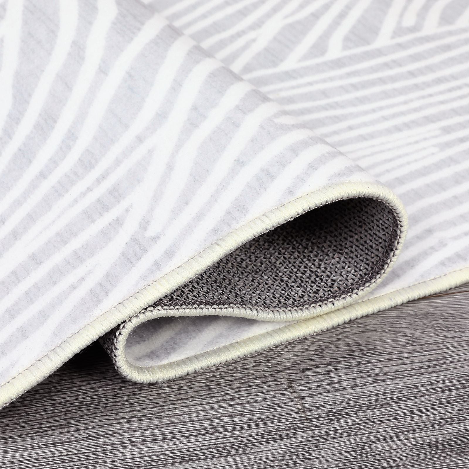 Tapis Abstrait Gris et Blanc Polyester