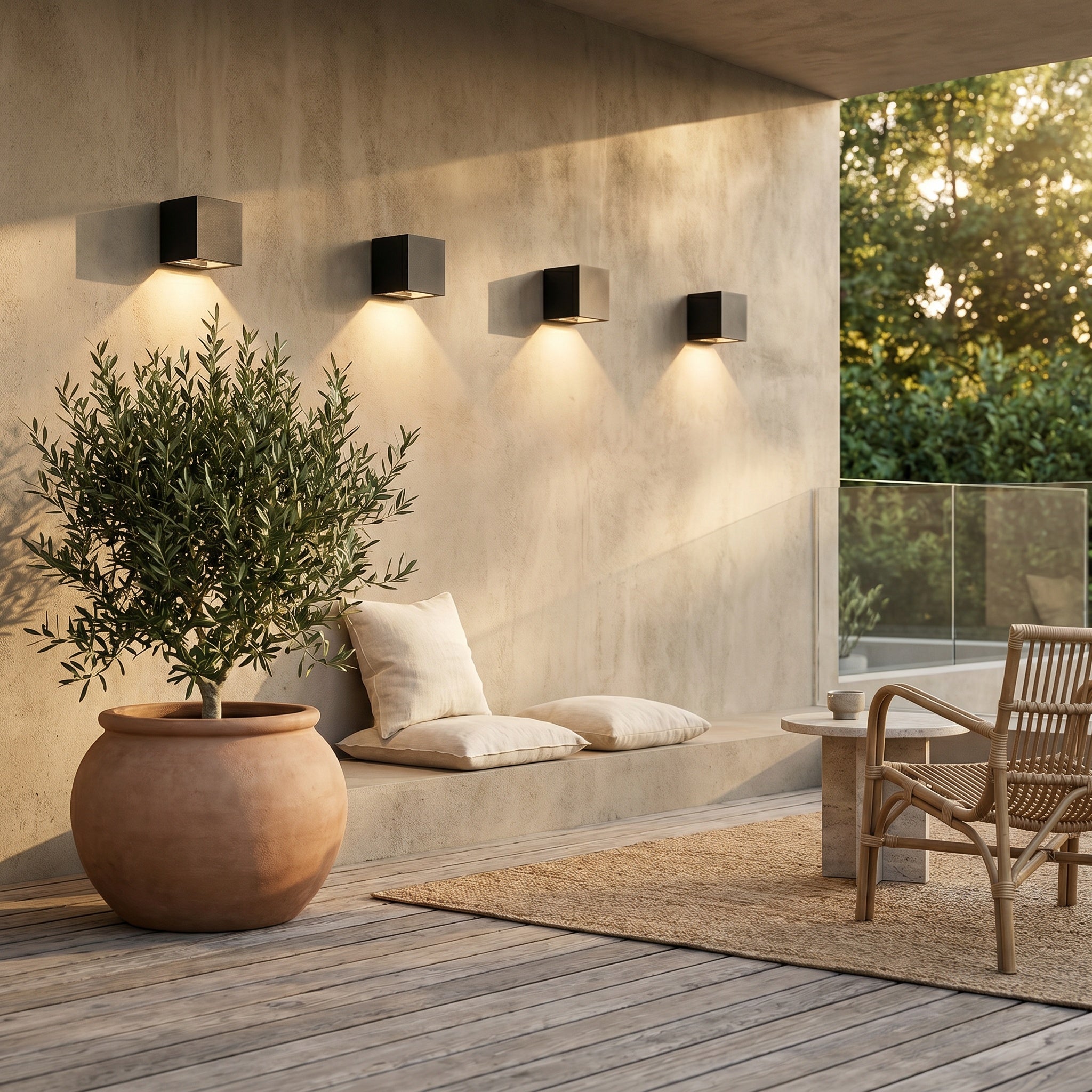 Applique murale extérieure LED moderne noire