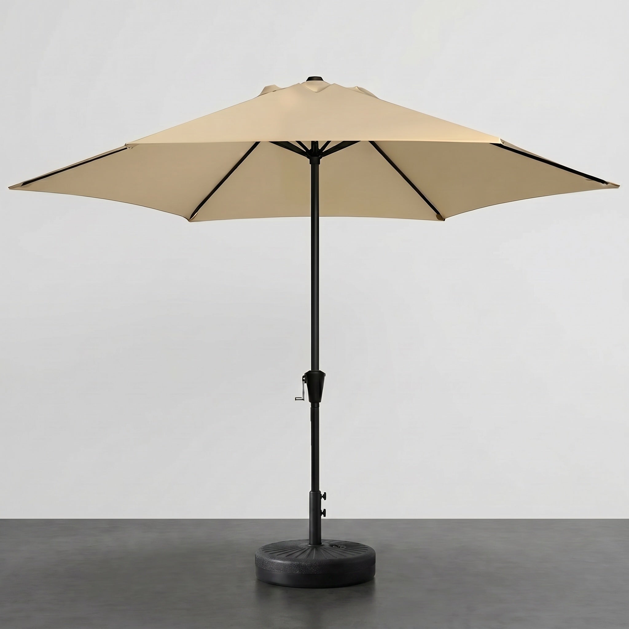 Parasol droit en aluminium à toile avec manivelle