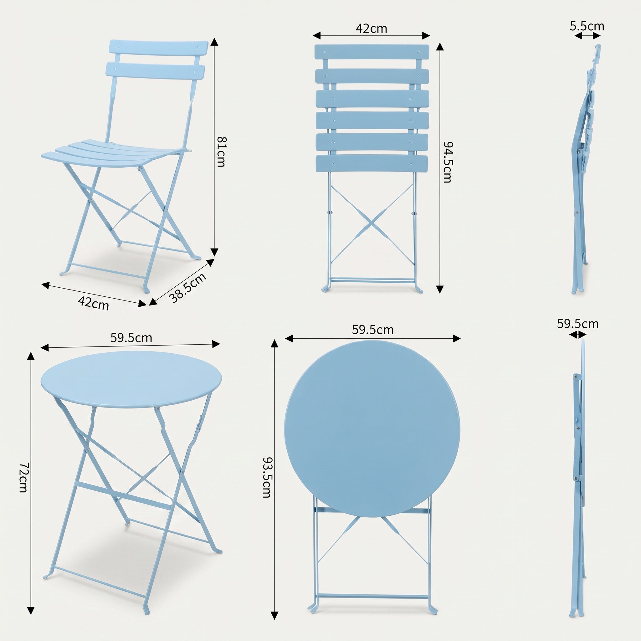 Salon bistrot pliant 2 places