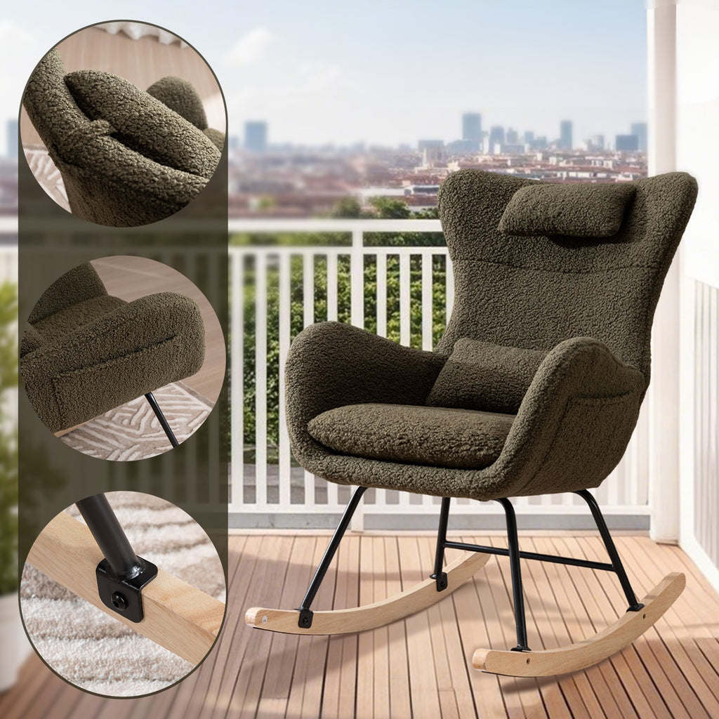 Versatile Lounge Chair, Rocking Chair, Relaxing Rocking Chair – Perfect for Garden, Living Room, Patio, and Balcony – Modern and Sleek Design