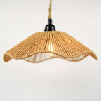 Abat-jour artisanal en corde pour salon et cuisine