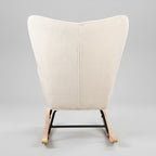 ROSAHQNDA Rocking chair, soft plush fabric with armrests and backrest, casual upholstered chair, for living room, bedroom, Yard