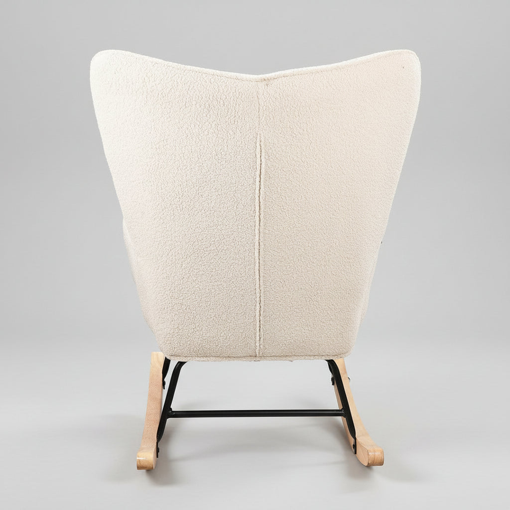 ROSAHQNDA Rocking chair, soft plush fabric with armrests and backrest, casual upholstered chair, for living room, bedroom, Yard