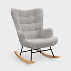 ROSAHQNDA Rocking chair, soft plush fabric with armrests and backrest, casual upholstered chair, for living room, bedroom, Yard