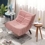 Fauteuil Lazy en Velours Teddy