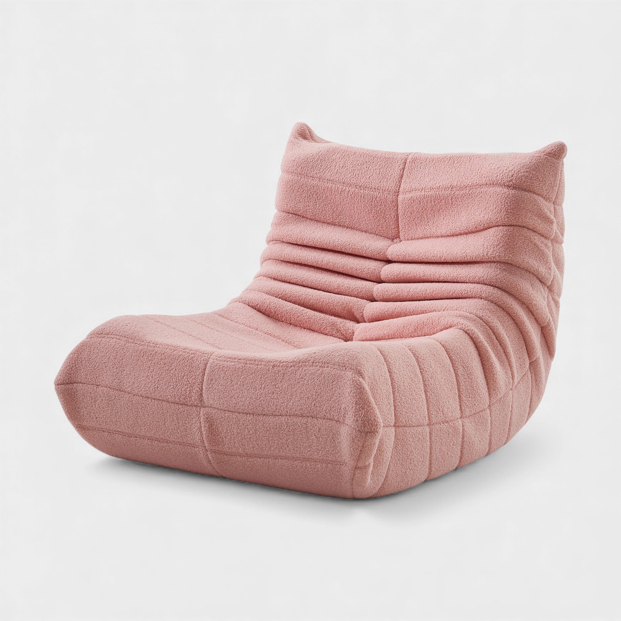 Fauteuil Lazy en Velours Teddy