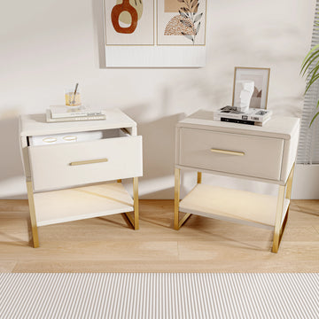 Table de chevet 2 pièces blanche