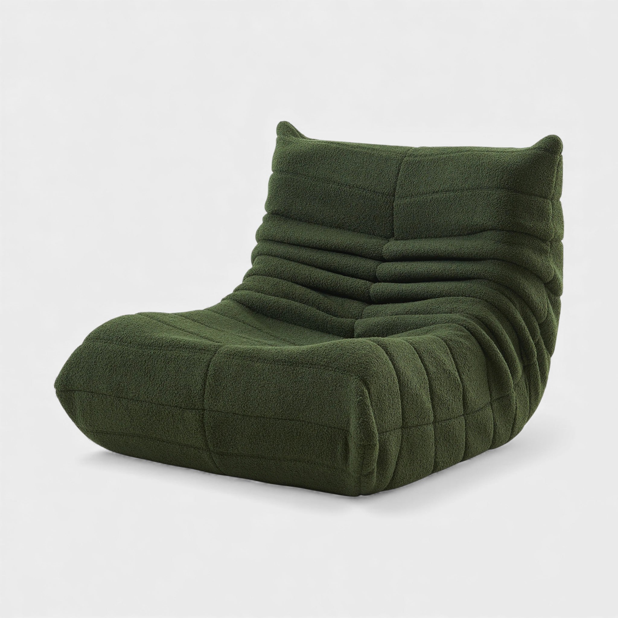 Fauteuil Lazy en Velours Teddy