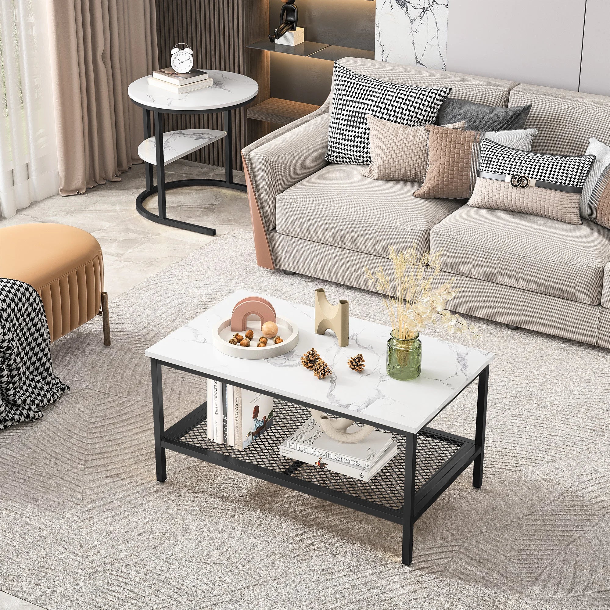 Tables d’appoint marbre Blanc