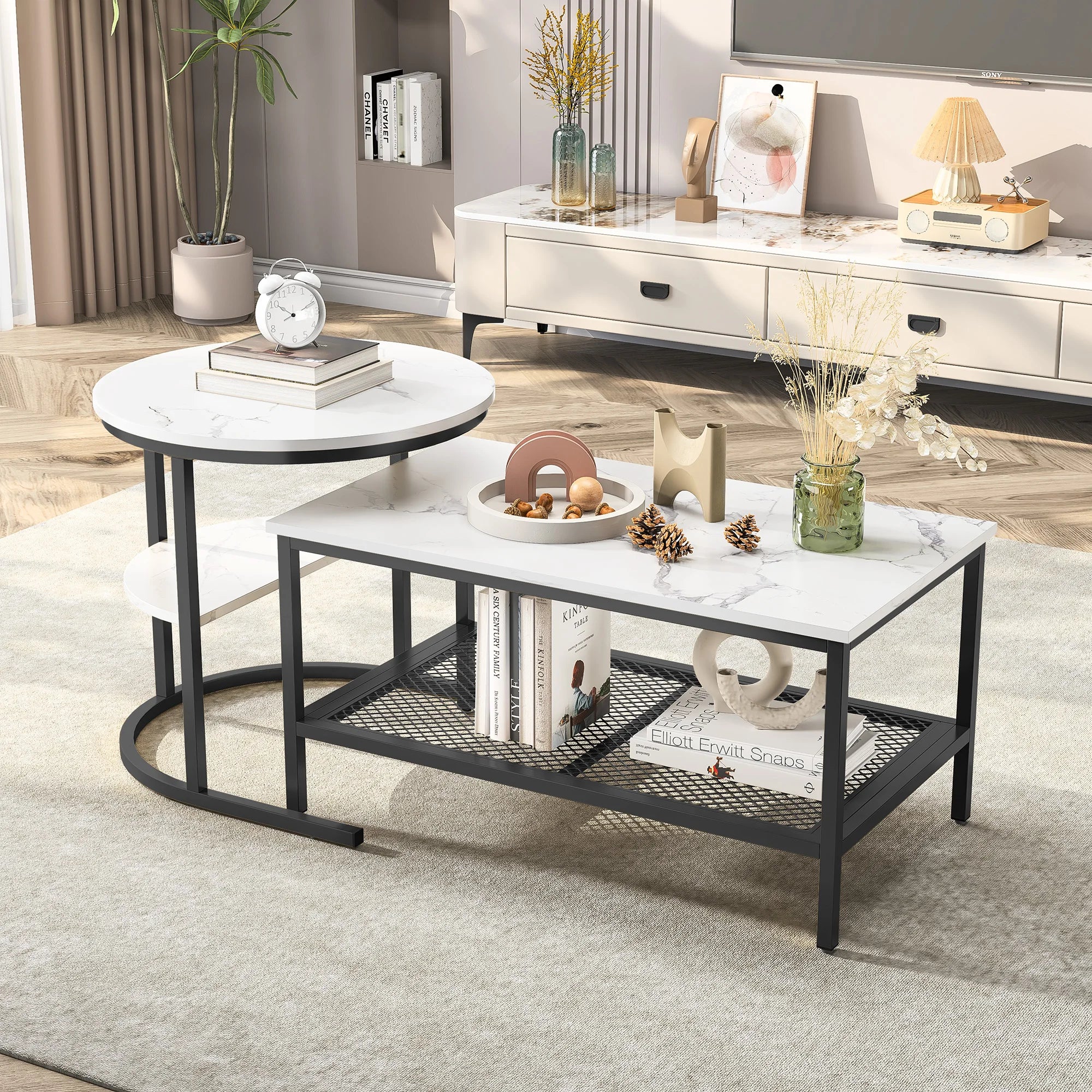 Tables d’appoint marbre Blanc