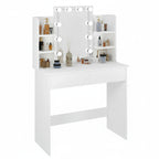 Coiffeuse LED 2 tiroirs 4 étagères