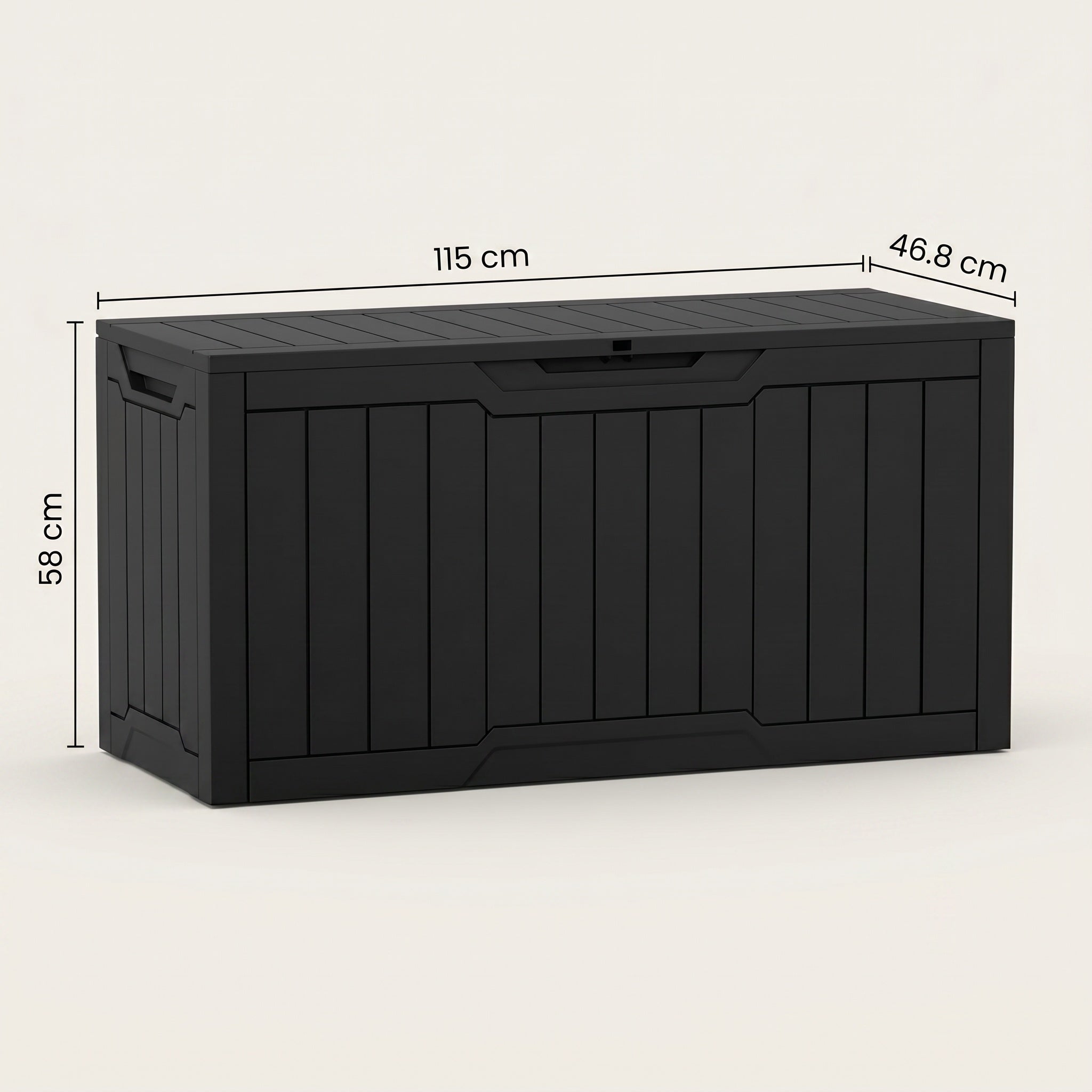 Coffre de rangement noir extérieur