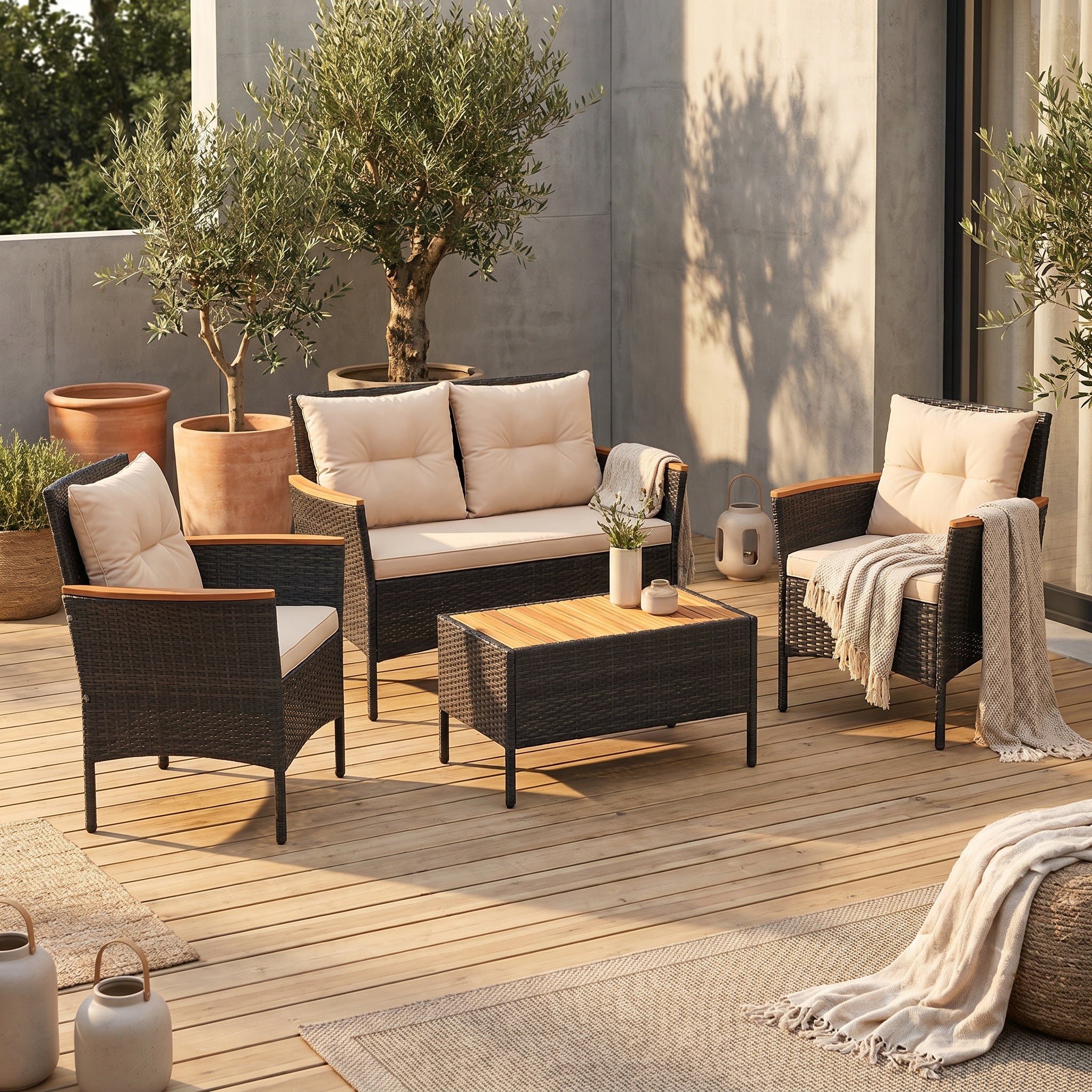 Salon de jardin détente 4 places