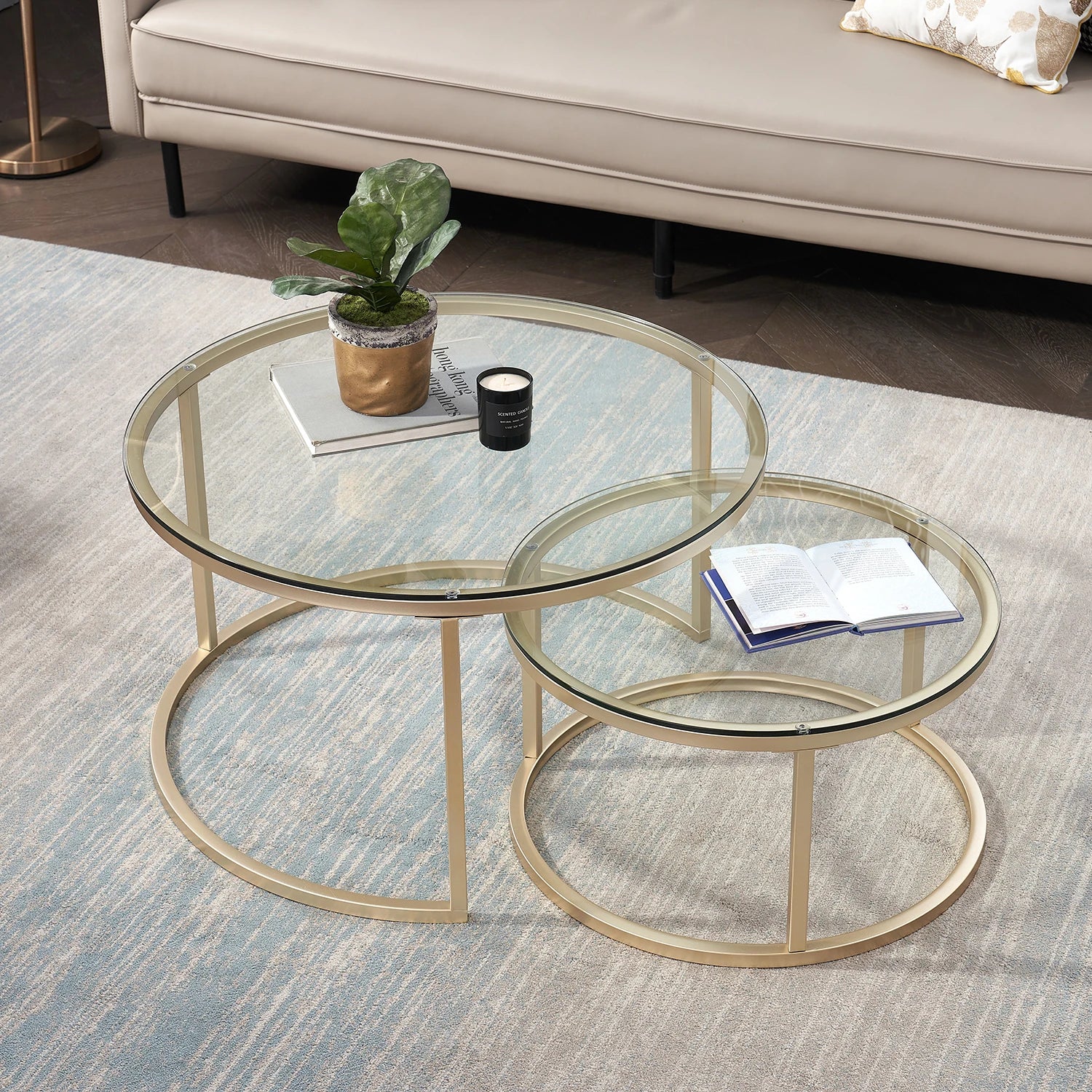 Table ronde 2 en 1 multi-fonction verre