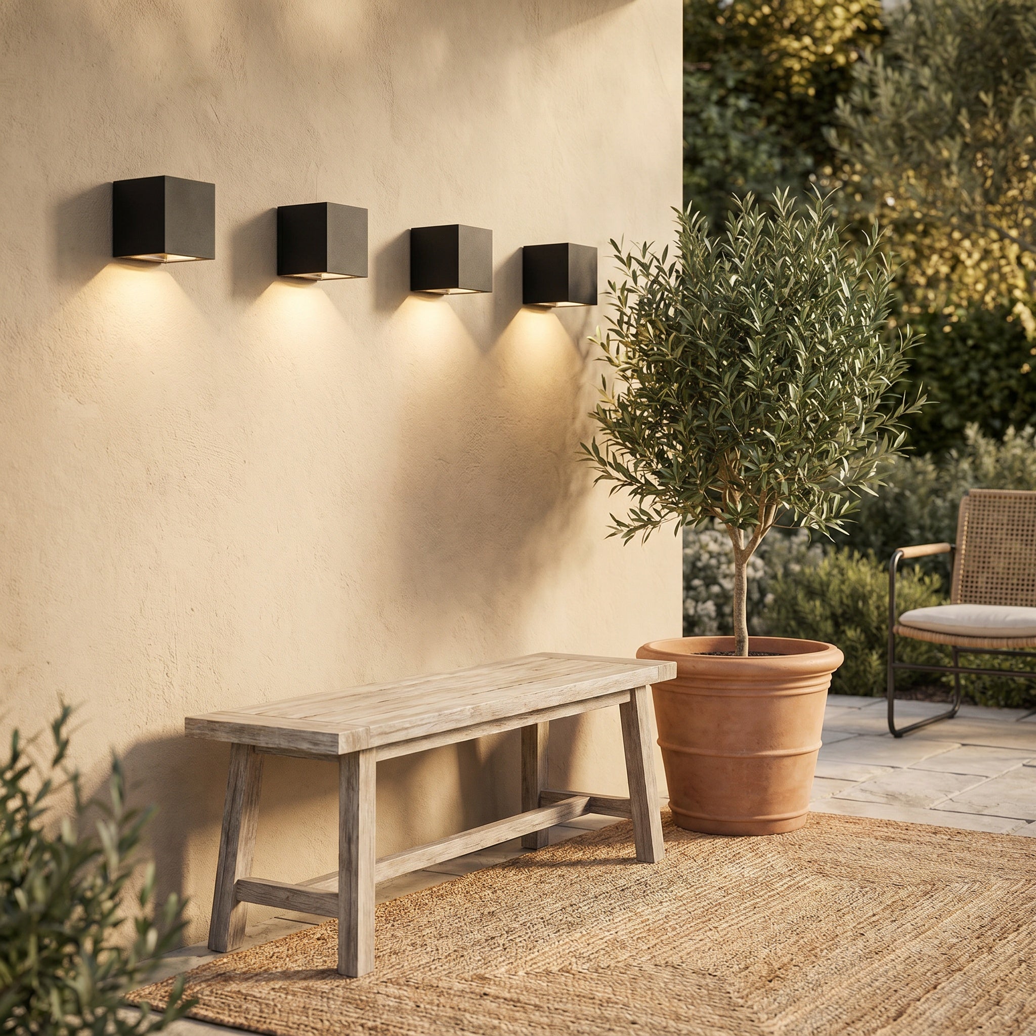 Applique murale extérieure LED moderne noire