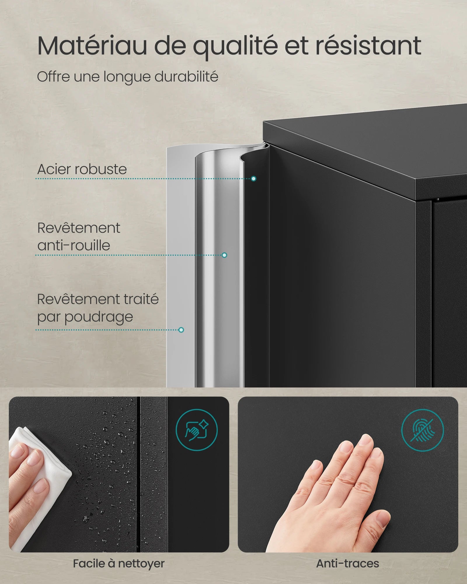 Armoire Métallique 4 portes à Clé