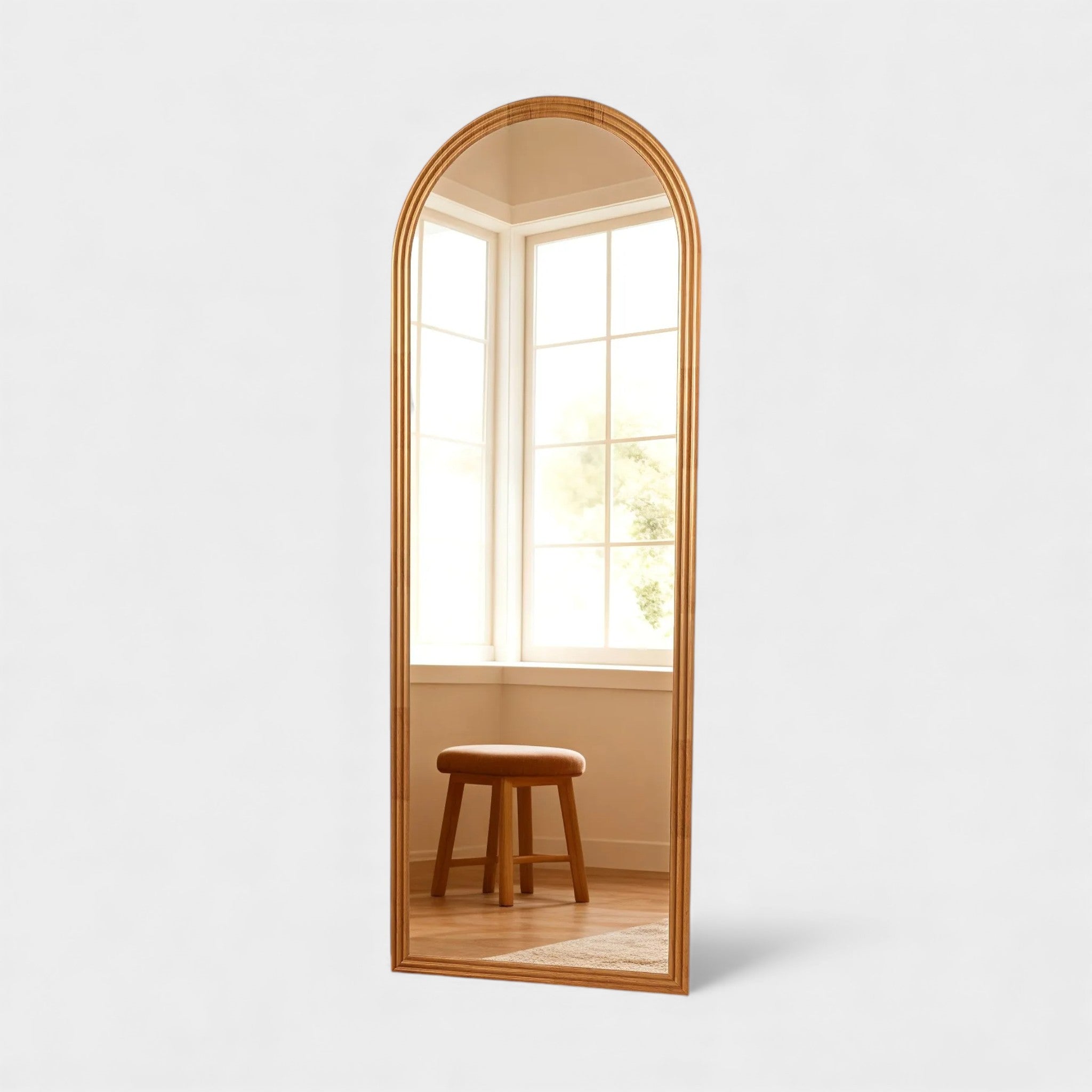 Miroir sur Pied Arc en Bois – Salon, Chambre ou Dressing