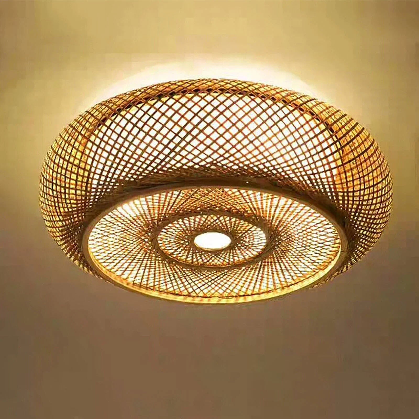 Plafonnier en rotin et bambou style bohème
