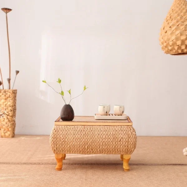 Table basse rangement bambou