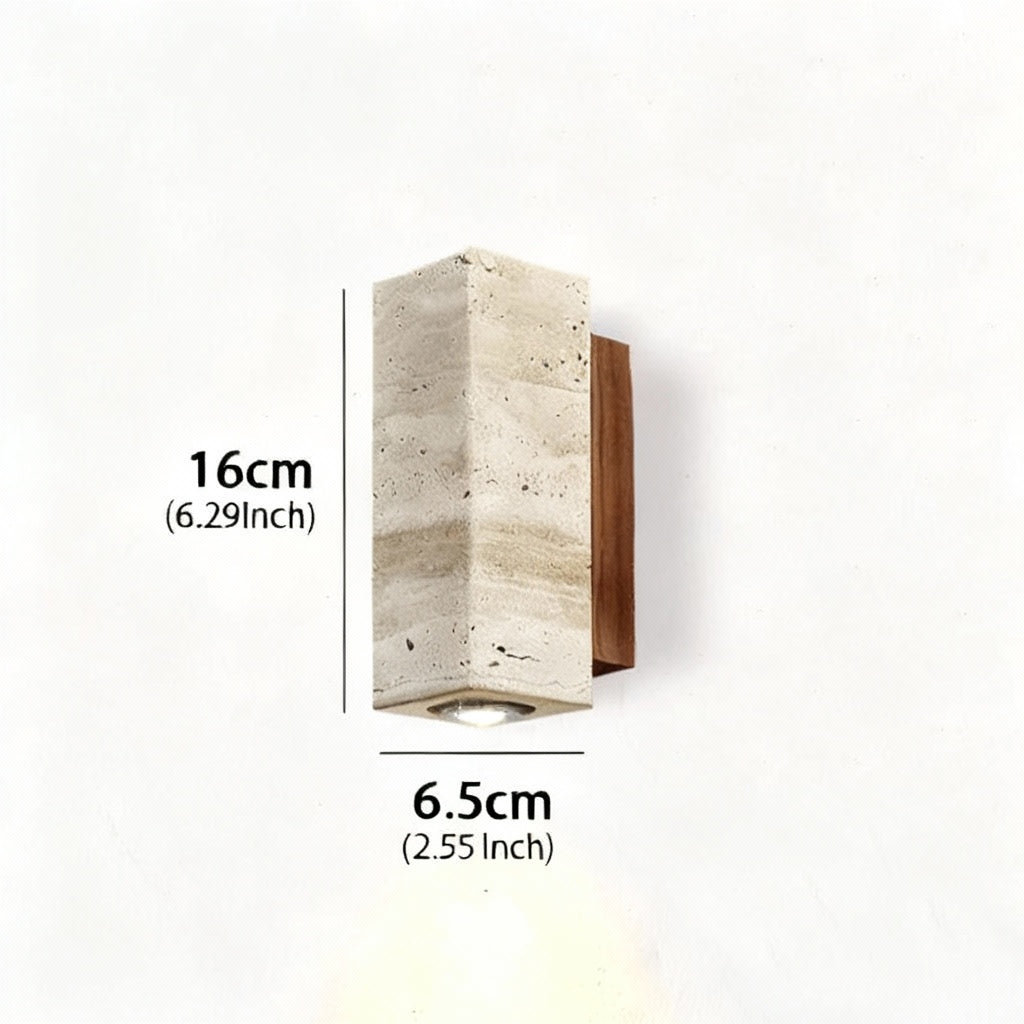 Applique Murale Décorative Bois Travertin LED
