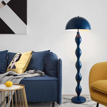 Lampadaire design rétro colonne ondulée