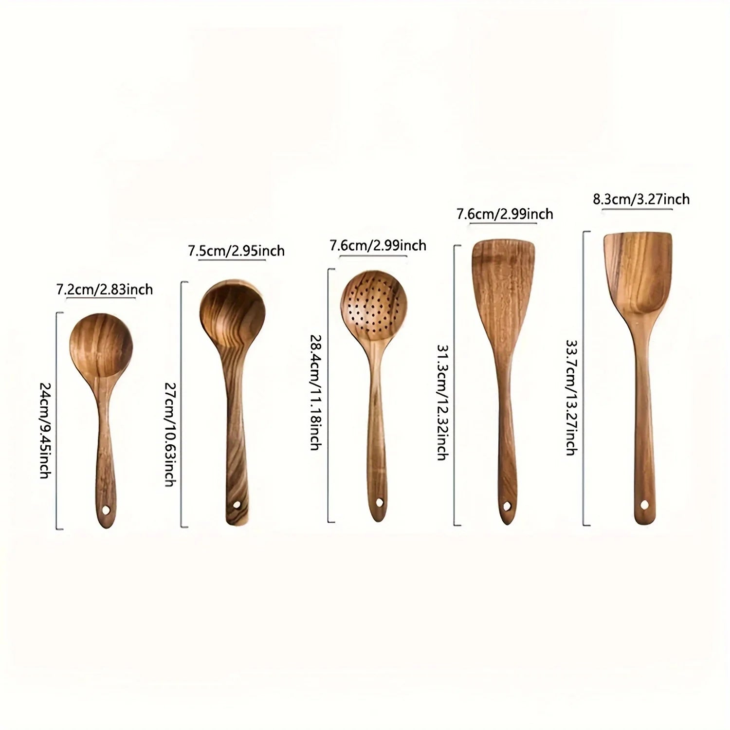 Lot de 5 ustensiles de cuisine en bois