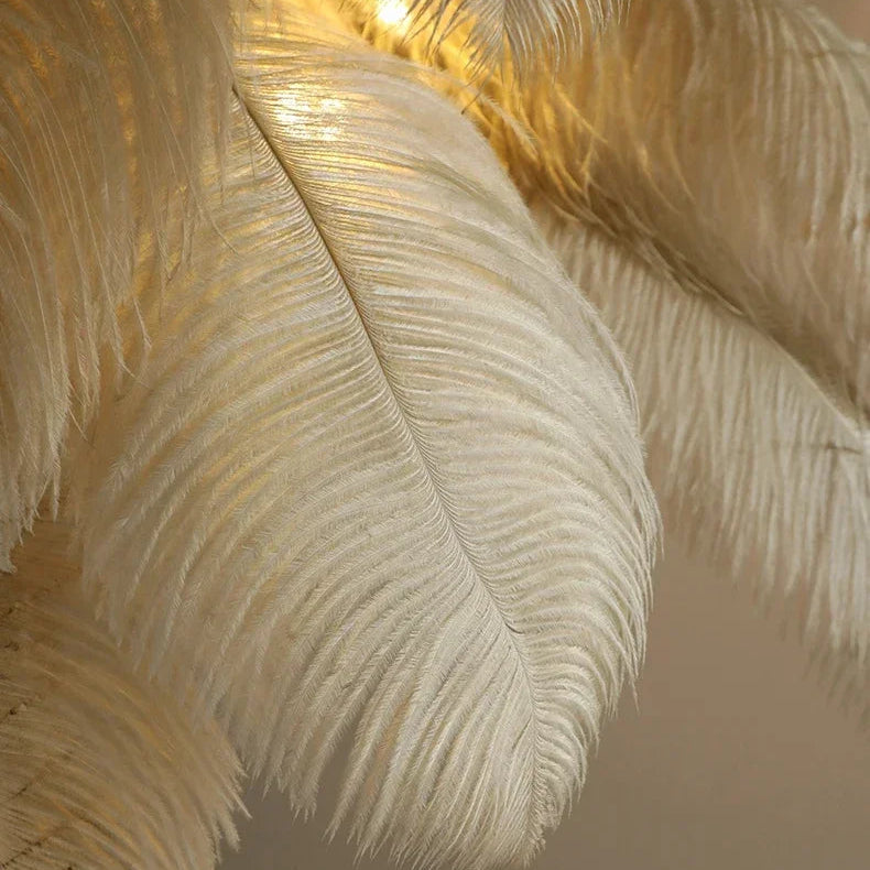 Nordic Feather Floor Lamp Light Luxury Internet Celebrity Ostrich Ins Live Broadcast Room Decoration Atmosphere Table