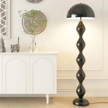 Lampadaire design rétro colonne ondulée