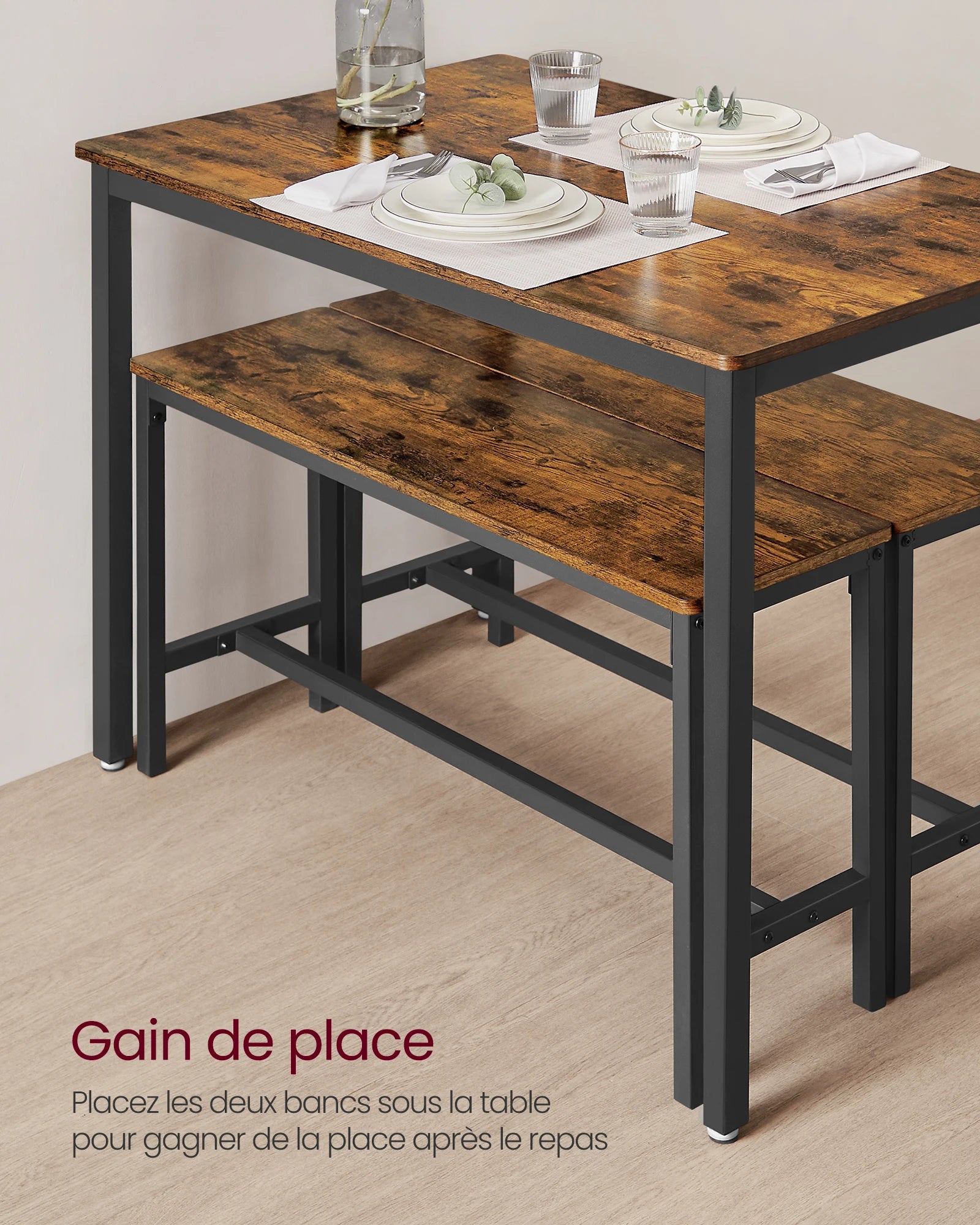 Ensemble Table et Bancs Industriel