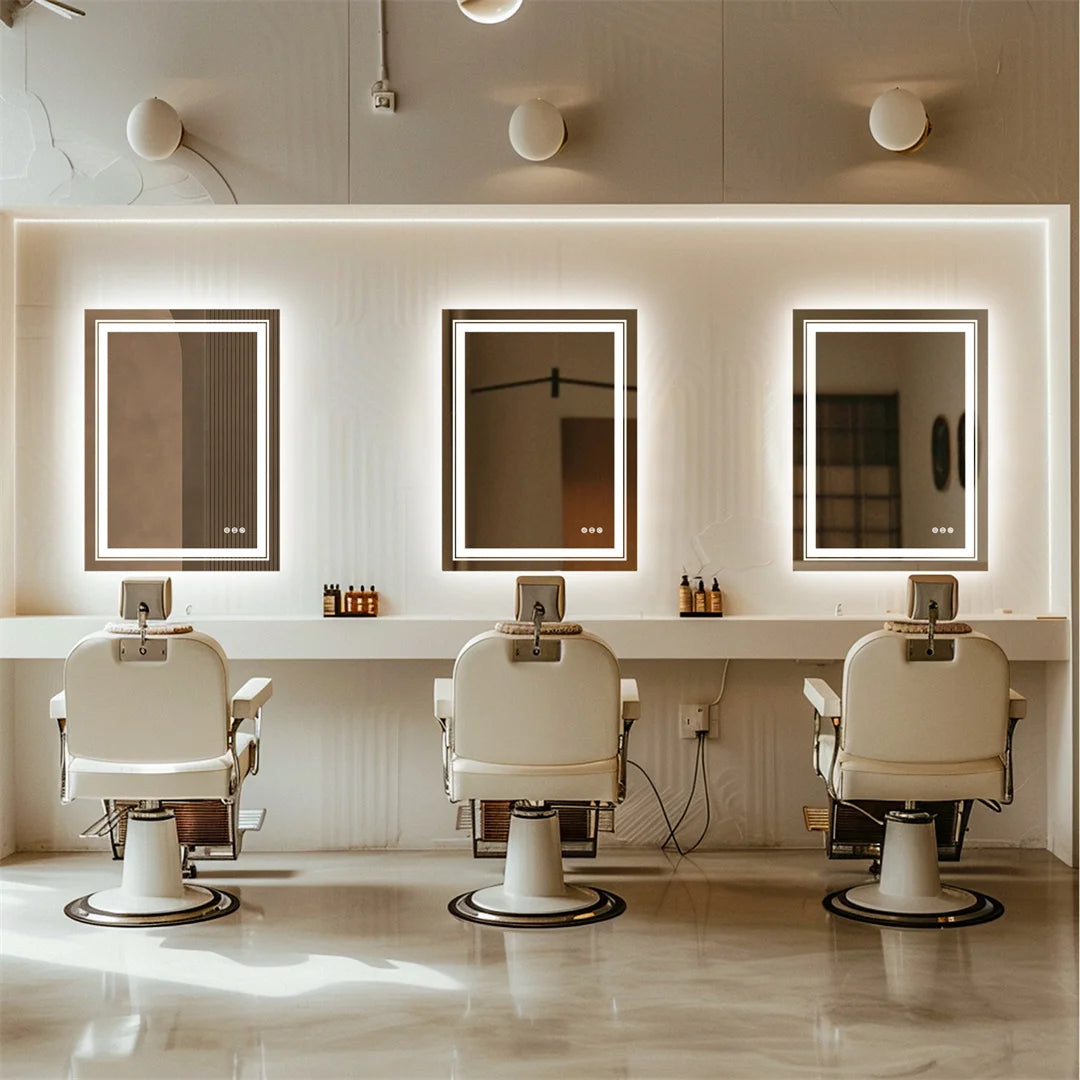 Miroir de Salle de Bain LED Luxe – Étanche et Double Éclairage