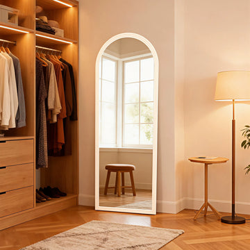 Miroir sur Pied Arc en Bois – Salon, Chambre ou Dressing