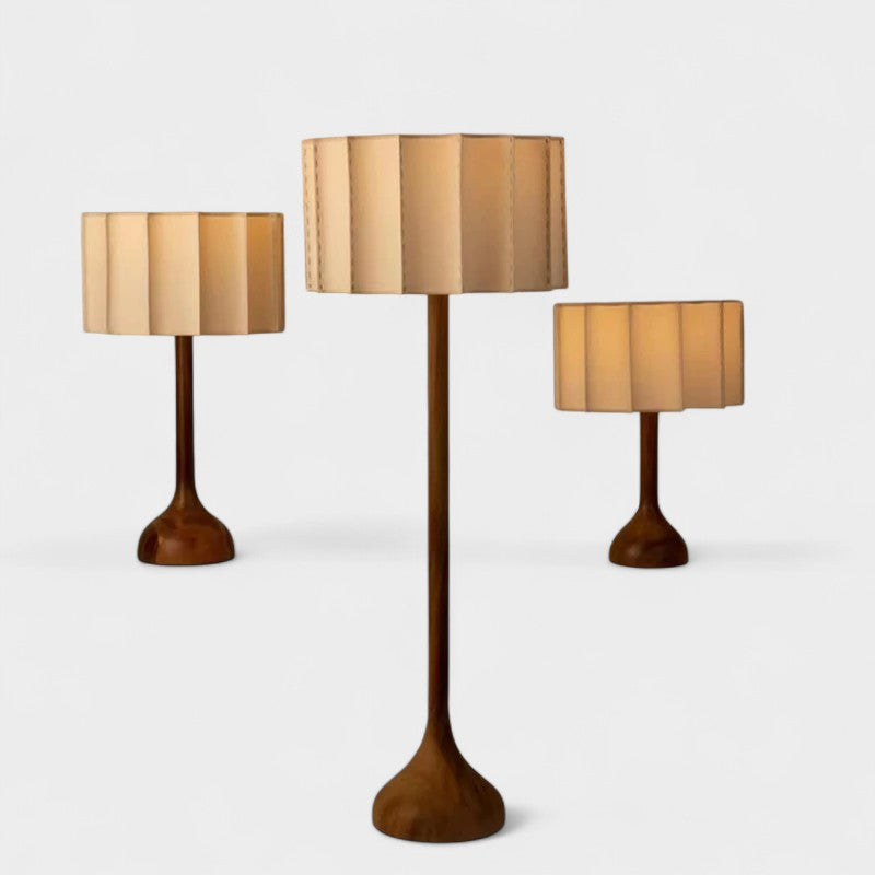 Lampadaire contemporain bois plissé