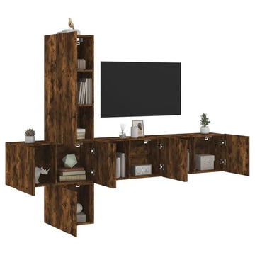 Meuble TV Mural 8 rangements