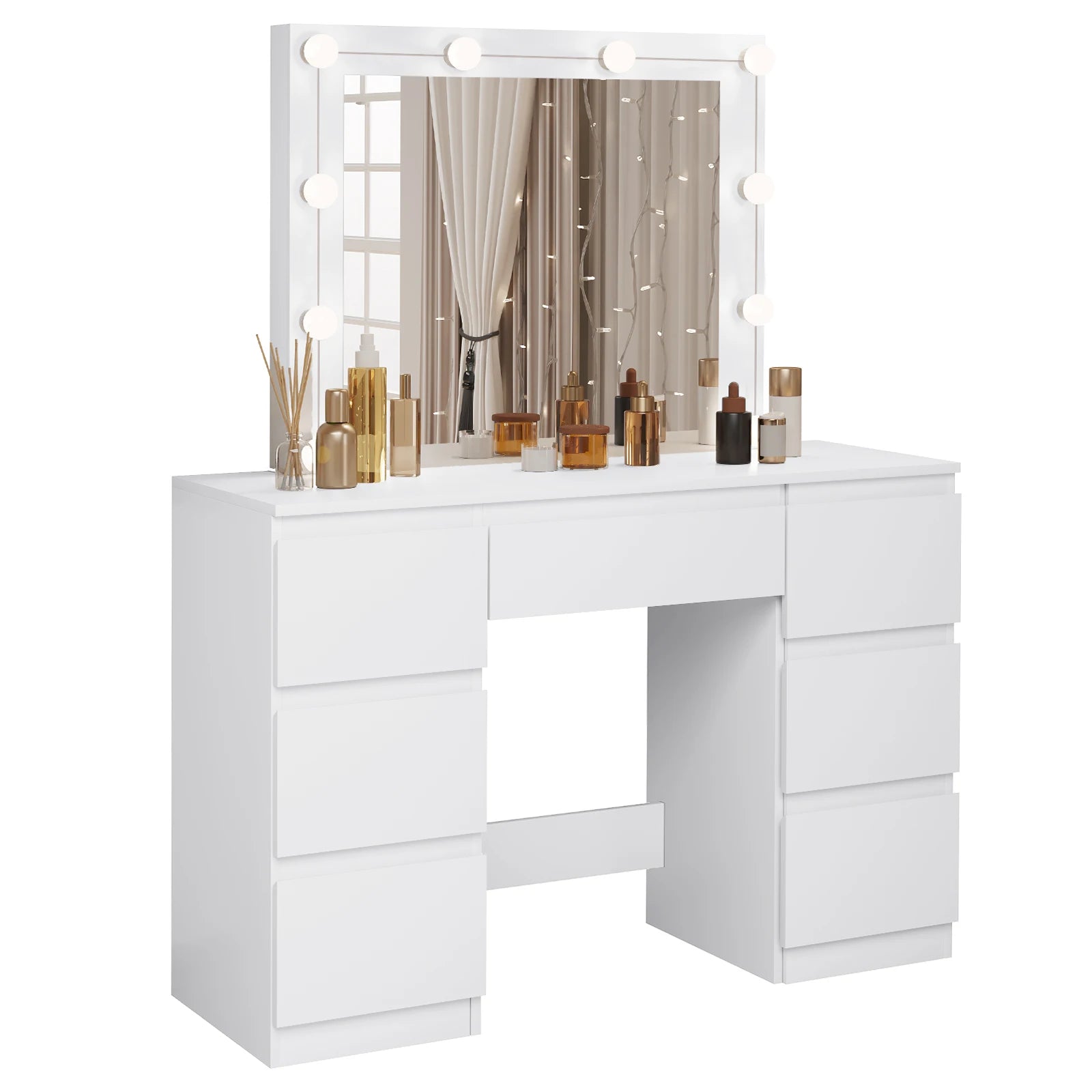 Coiffeuse moderne LED 7 tiroirs