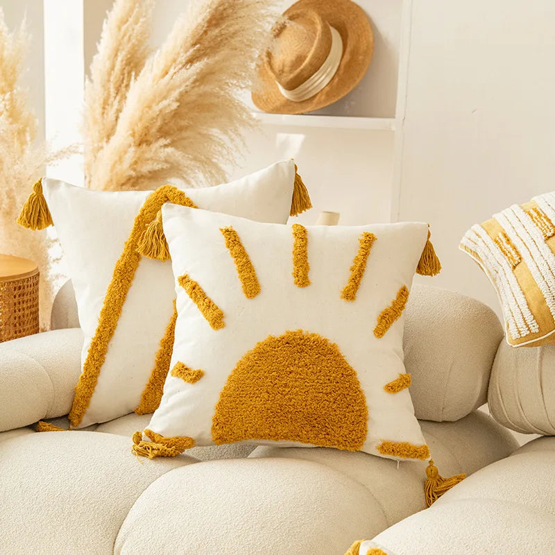 Housse de Coussin Boho Jaune