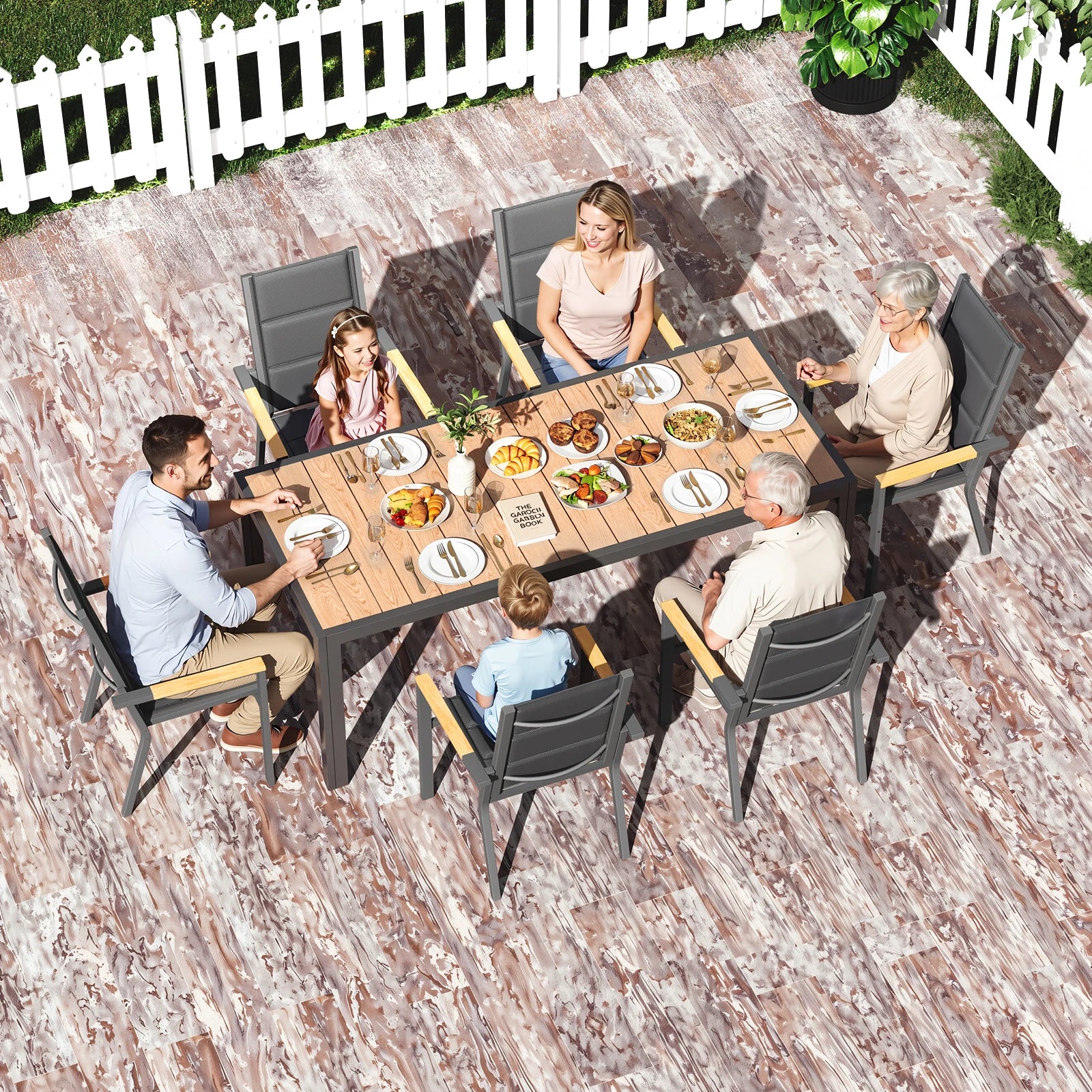 Table de jardin rectangulaire