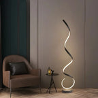 Modern Simple LED Floor Lamp Spiral Shape Aluminum Floor Lights for Living Room Bedside Sofa Corner Home Decor Standing Lamp Led
