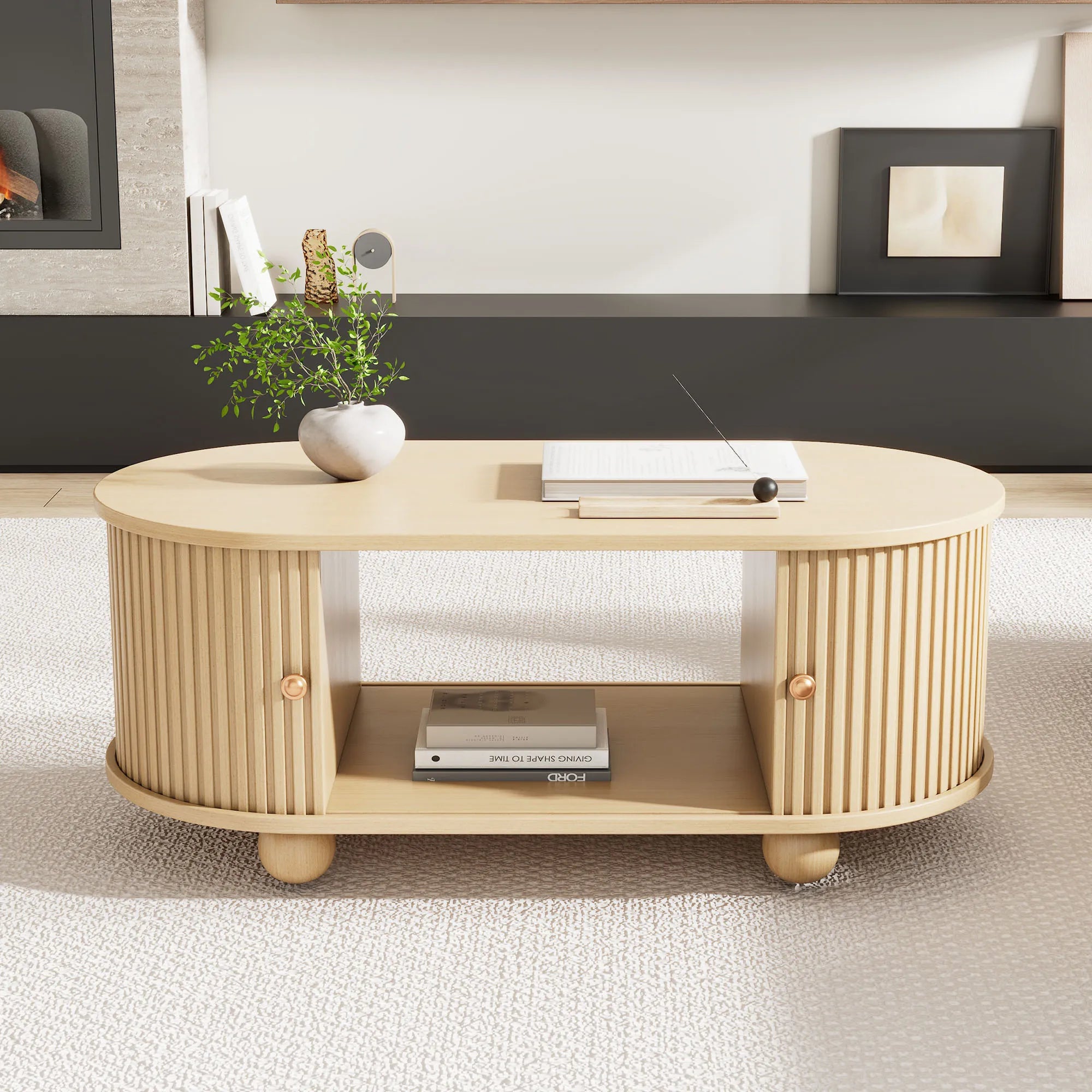 Table Basse Design Bois Naturel