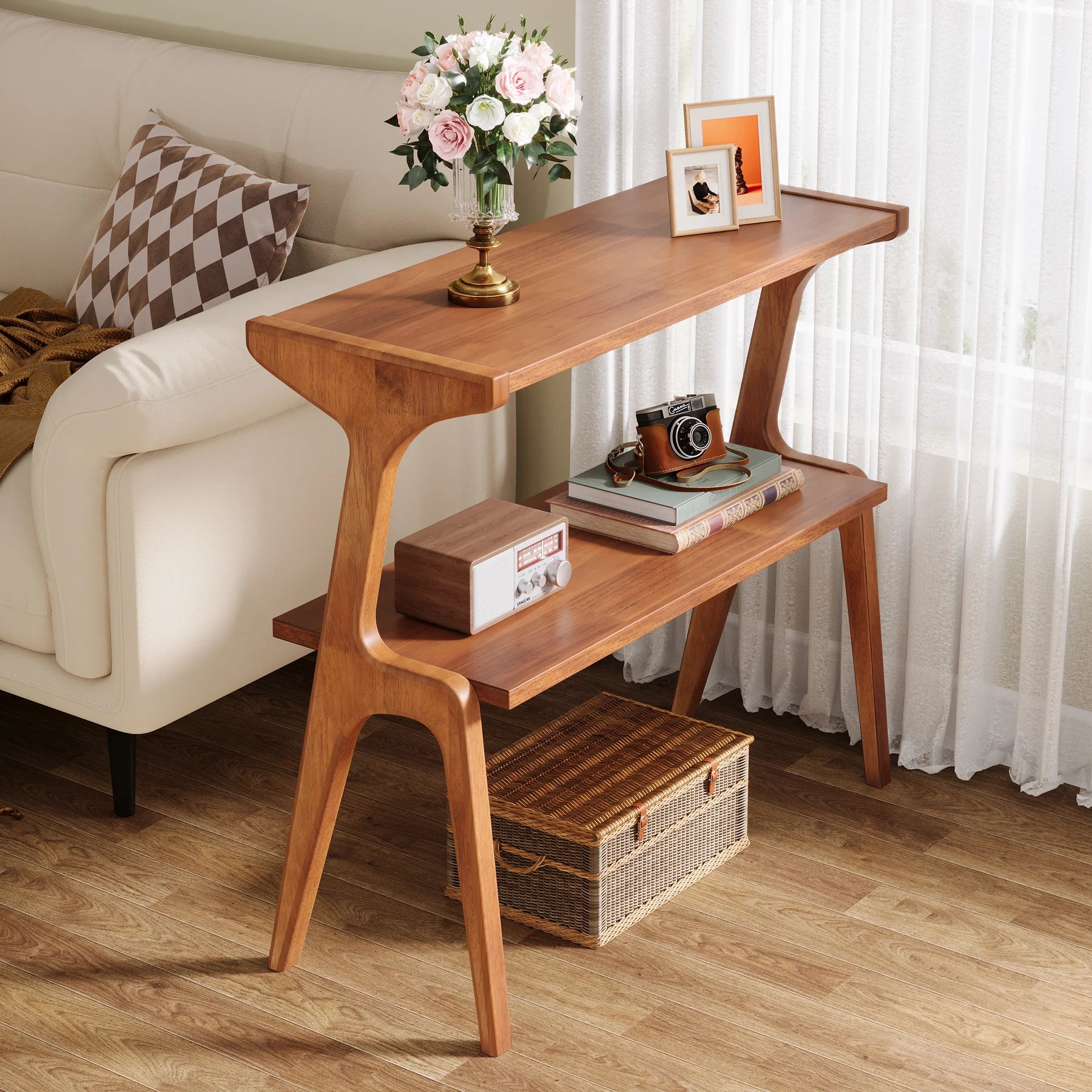 Table Console Élégante en Bois Massif