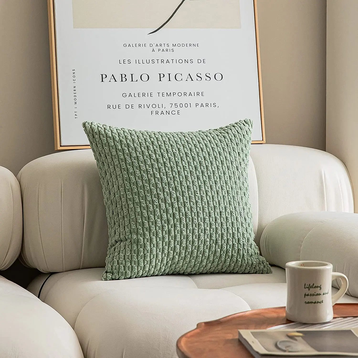 Coussin Moderne Rayé Boho