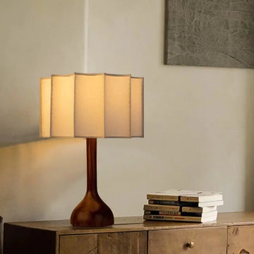 Lampadaire contemporain bois plissé
