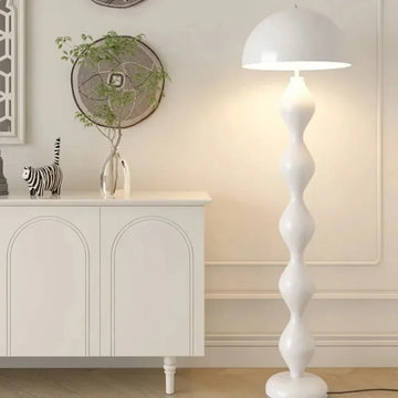 Lampadaire design rétro colonne ondulée