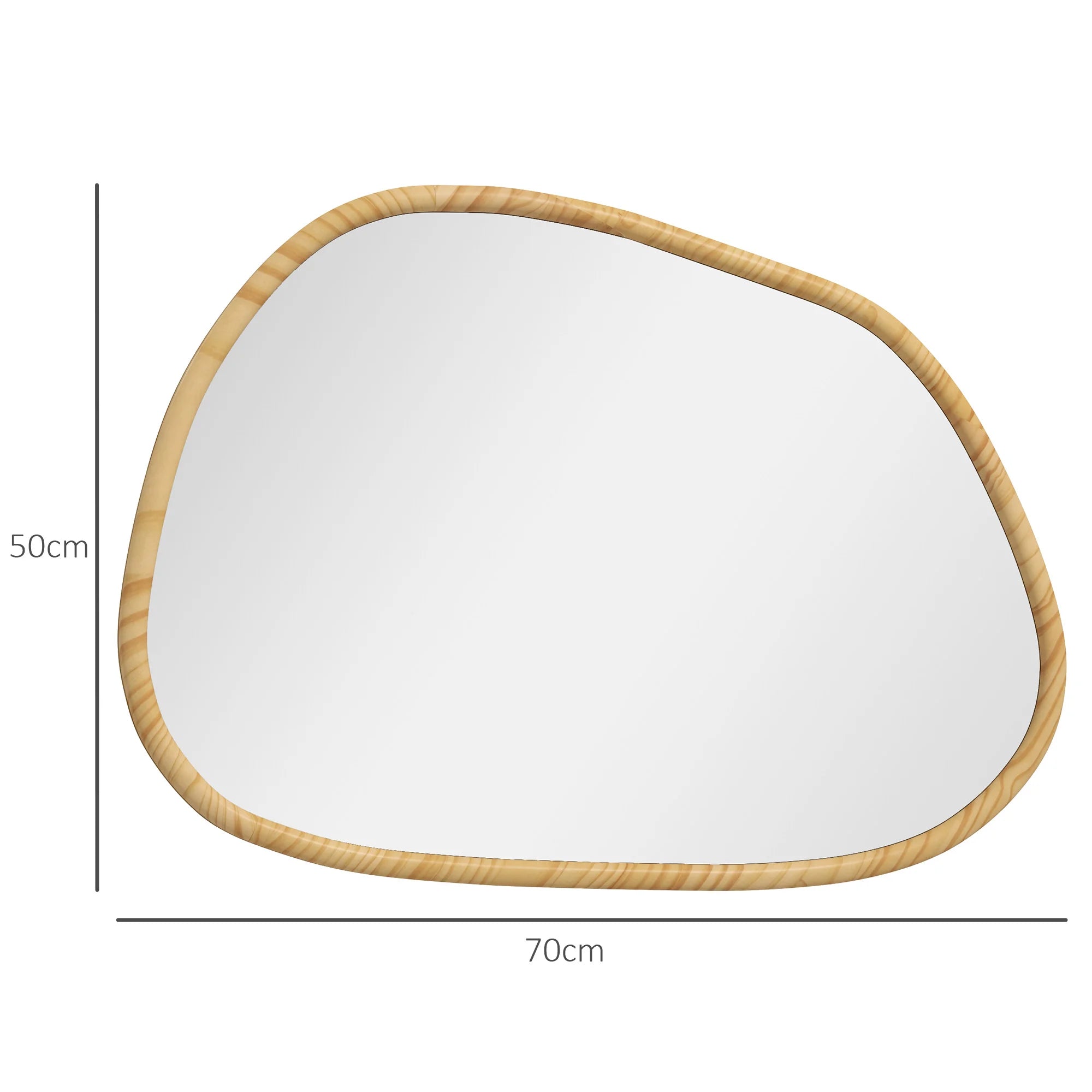 Miroir Mural Design Irregular – Cadre Bois Naturel