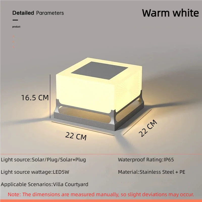 Applique borne solaire de jardin cube blanc étanche
