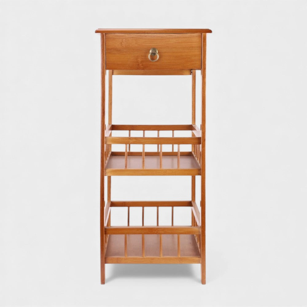 Table de chevet rétro bambou 2 étages