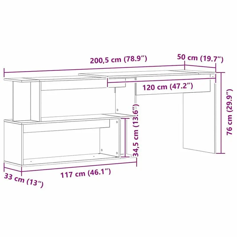 Bureau Modulaire en Bois avec Étagères