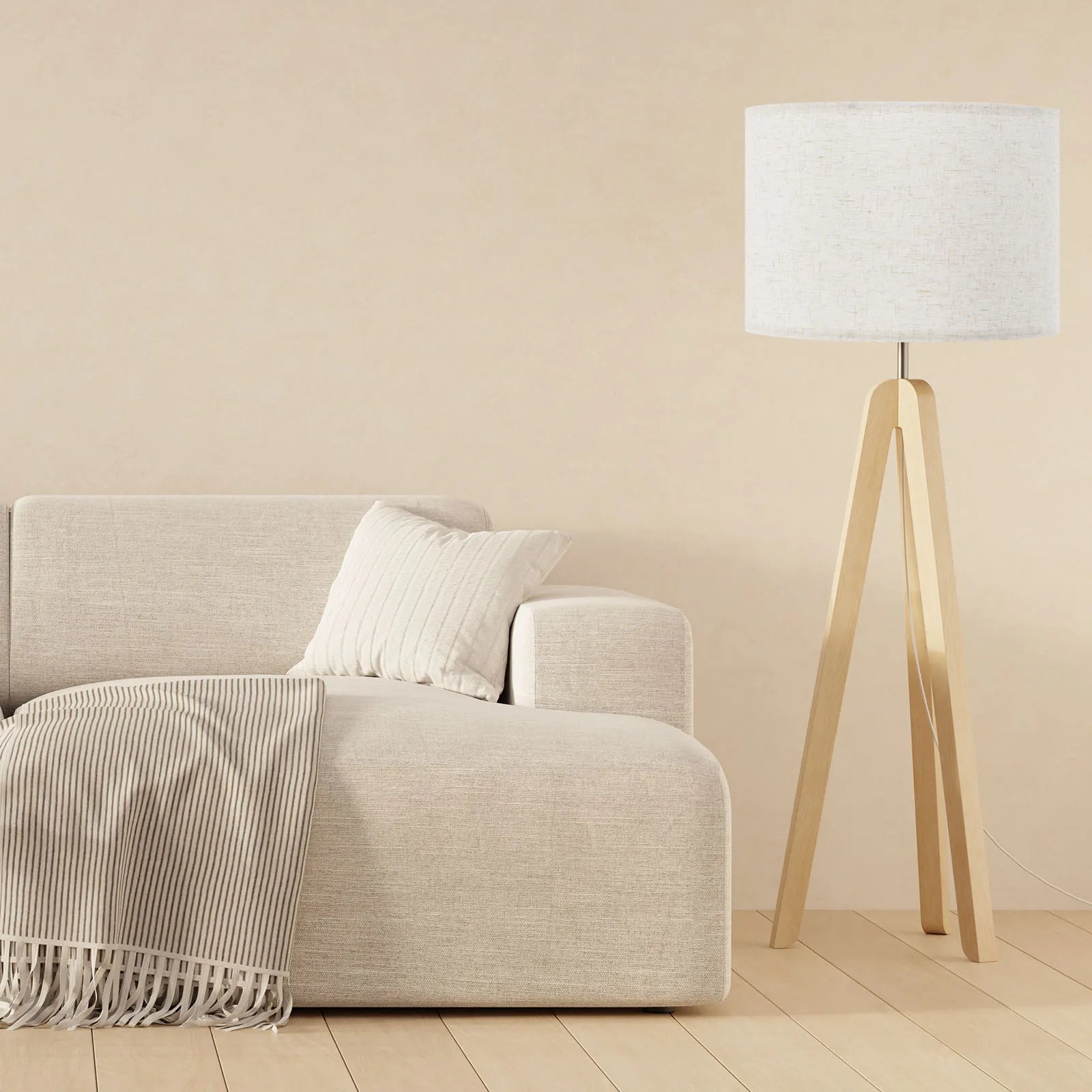 Abat-jour détachable en lin pour lampe