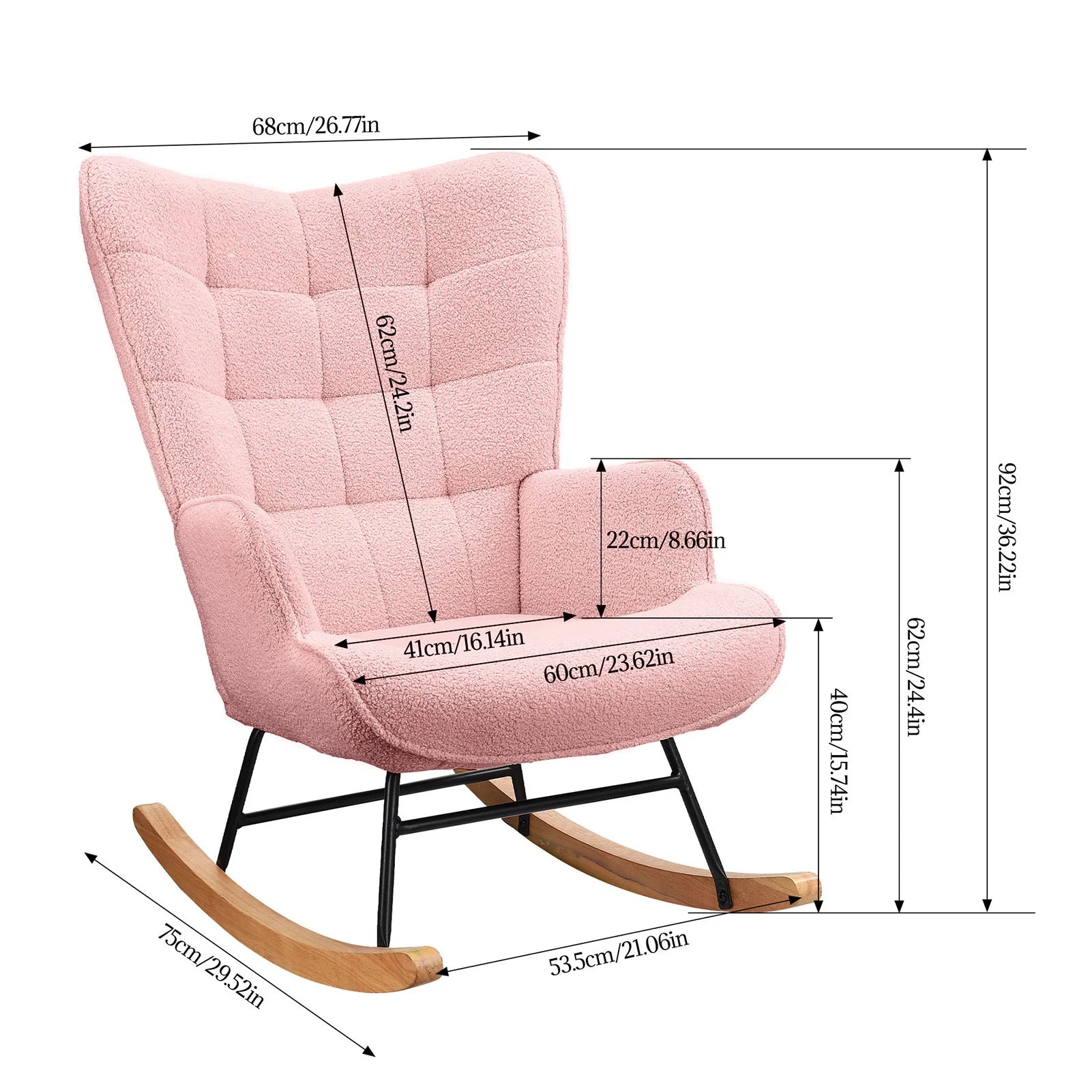 Fauteuil à bascule confortable avec appui-pieds