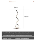 Modern Simple LED Floor Lamp Spiral Shape Aluminum Floor Lights for Living Room Bedside Sofa Corner Home Decor Standing Lamp Led